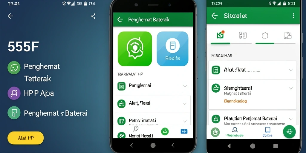 Tampilan antarmuka 555F yang sederhana dan fungsional dalam penghemat baterai.
