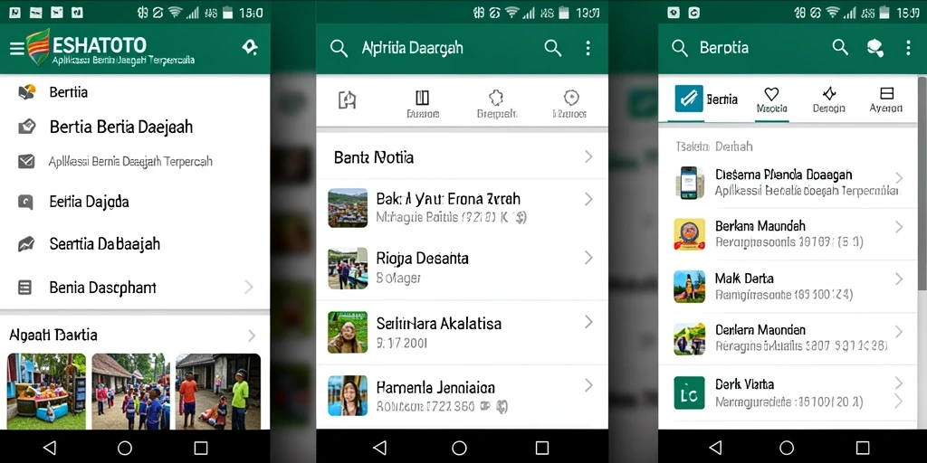 Tampilan antarmuka ESHATOTO yang user-friendly dan informatif.
