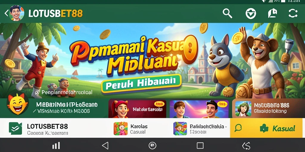 Antarmuka LOTUSBET88 dengan tampilan yang menarik dan warna-warni.