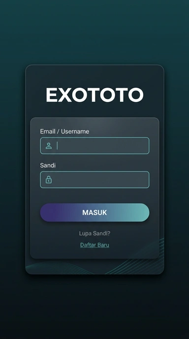 Tampilan halaman login exototo