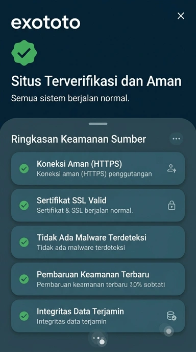 Tampilan kanal resmi exototo